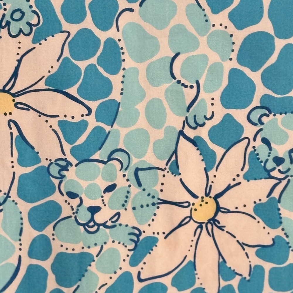 Lilly Pulitzer Aqua & White Floral Casual Sundress - Picture 7 of 12